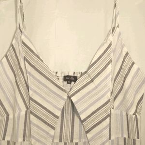 AMARYLLIS STRIPED TIE FRONT SPAGHETTI STRAP DRESS